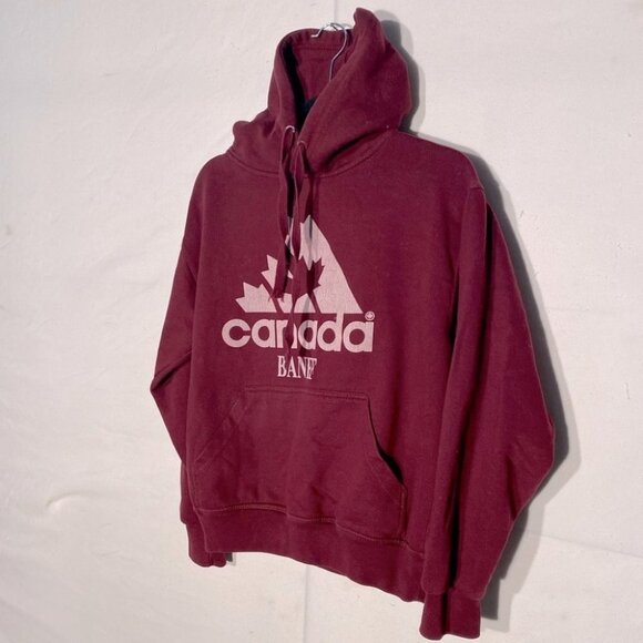 Vintage Burgundy Banff Canada Hoodie S - Picture 9 of 9